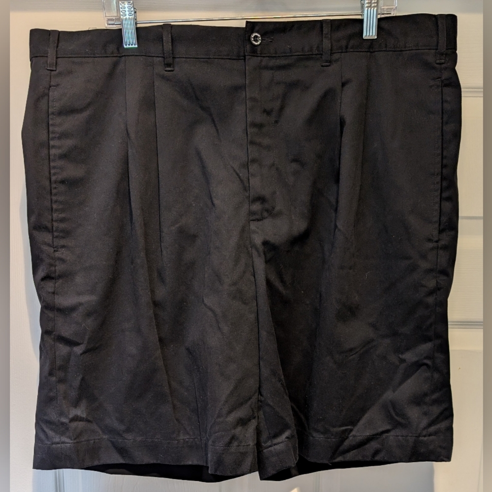 NEW Callaway Golf $40 Men's Black Double Pleated 9" Cotton Twill Shorts Size 40